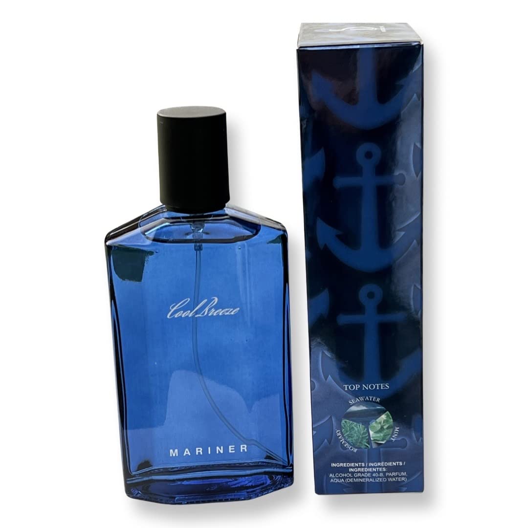 United Scents Cool Breeze MARINER Eau de Parfum for Men | 3.4 Fl Oz | Notes of Seawater, Spicy Rosemary and Fresh Mint Beauty & Personal Care United Scents