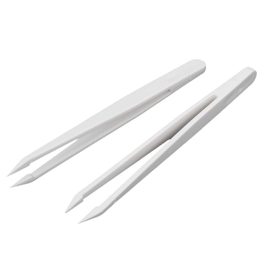 New Lon0167 2pcs 12cm Featured Long Anti Static reliable efficacy Plastic Pointed Tip Tweezer Nipper White(id:e05 f0 47 b04) Beauty and Personal Care Lon0167