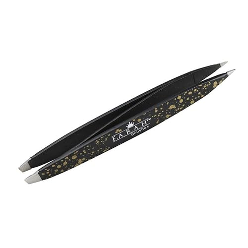 F.A.R.A.H. Z-Tweeze Professional Stainless Steel Dual Ended Precision Tweezers Galaxy Gold Style with Slanted and Pointed Tips Beauty & Personal Care F.A.R.A.H