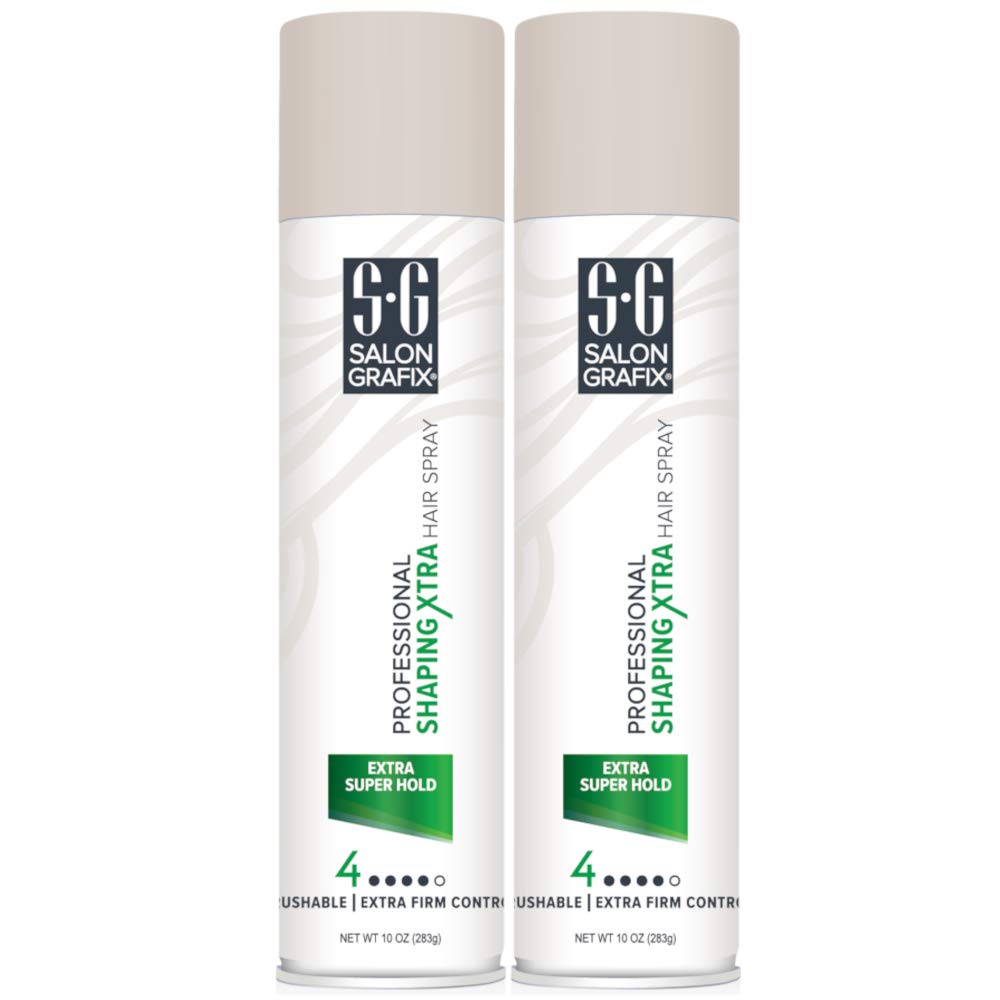 Salon Grafix Shaping Hair Spray - Brushable and Freshly Scented Hairspray for Women and Men - Professional Quality Result - Extra Super Hold - 2 pc Beauty & Personal Care Salon Grafix
