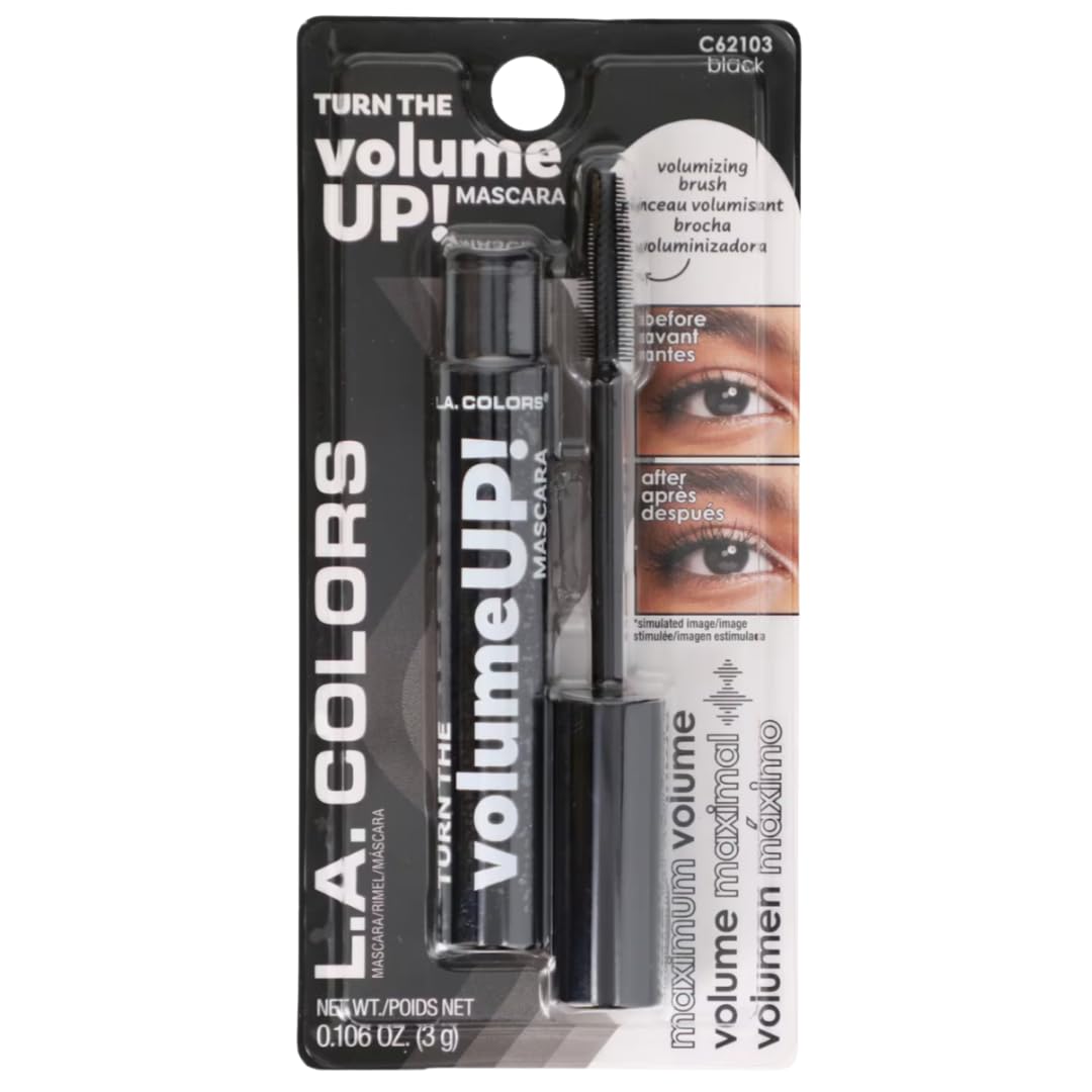 L.A. Colors VolumeUP! Mascara with volumizing brush, C62103 Black