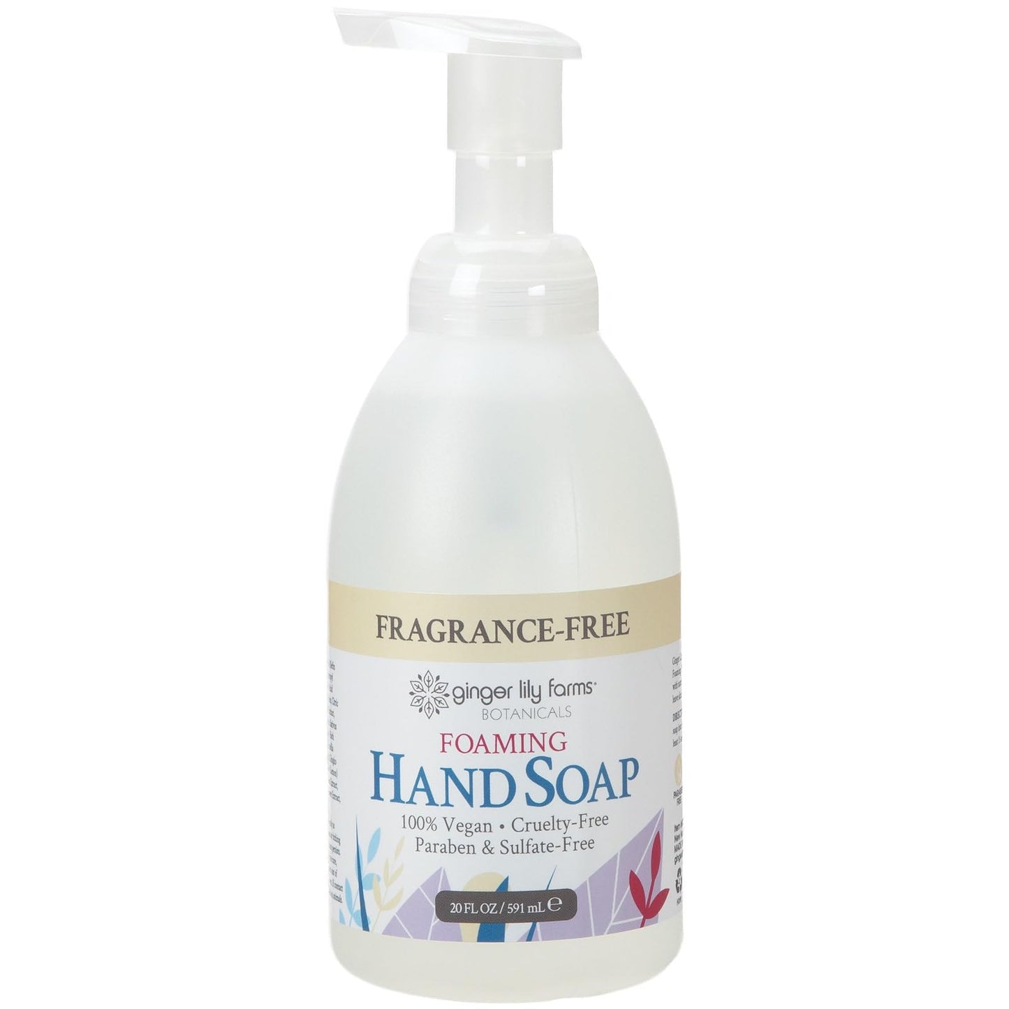 Ginger Lily Farms Botanicals All-Purpose Foaming Hand Soap Refill, Fragrance Free, 100% Vegan & Cruelty-Free, Unscented, 20 Fl Oz (Pack of 1) Beauty & Personal Care Ginger Lily Farms