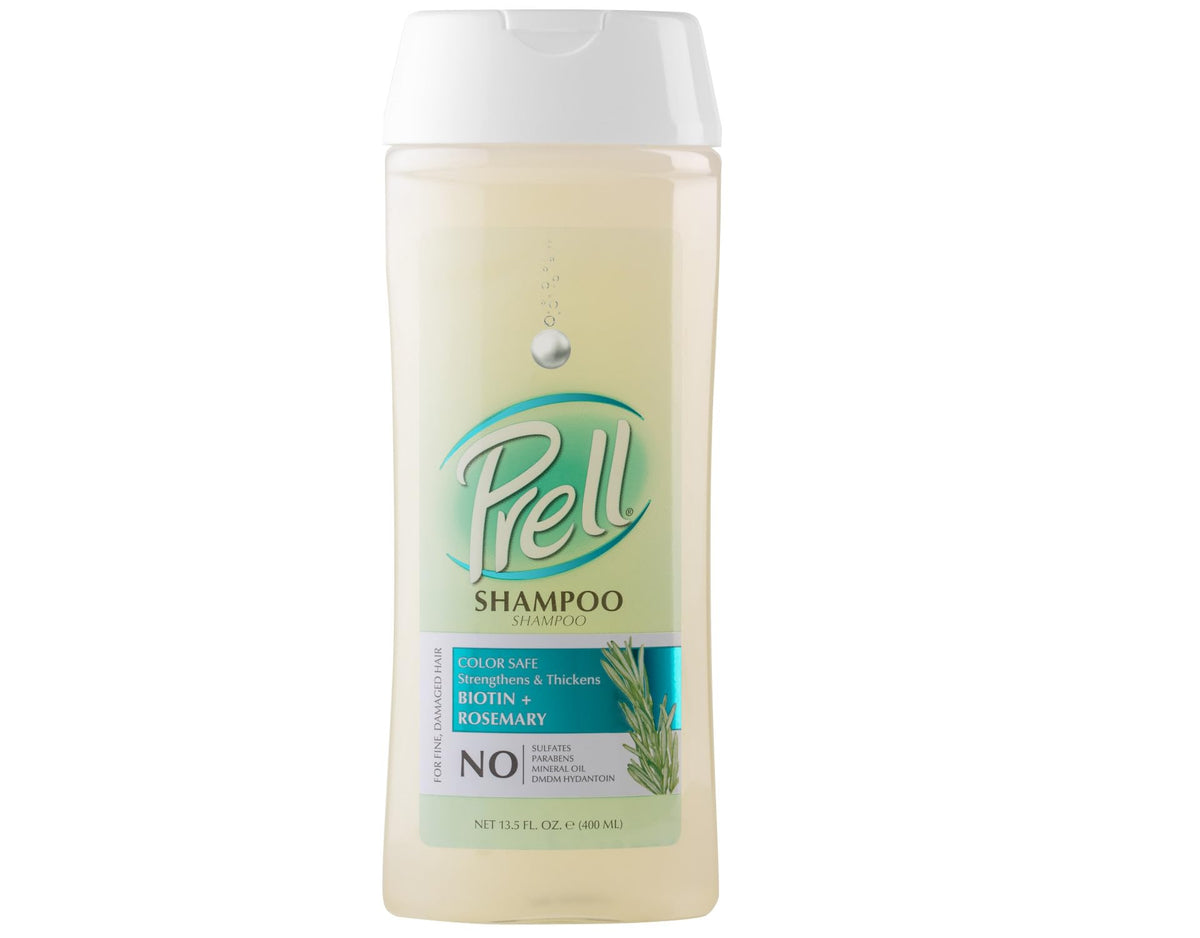 Prell Biotin & Rosemary Shampoo - Strengthens & Thickens Fine Damaged Hair | Color-Safe Formula | 13.5 fl oz | Pack of 2