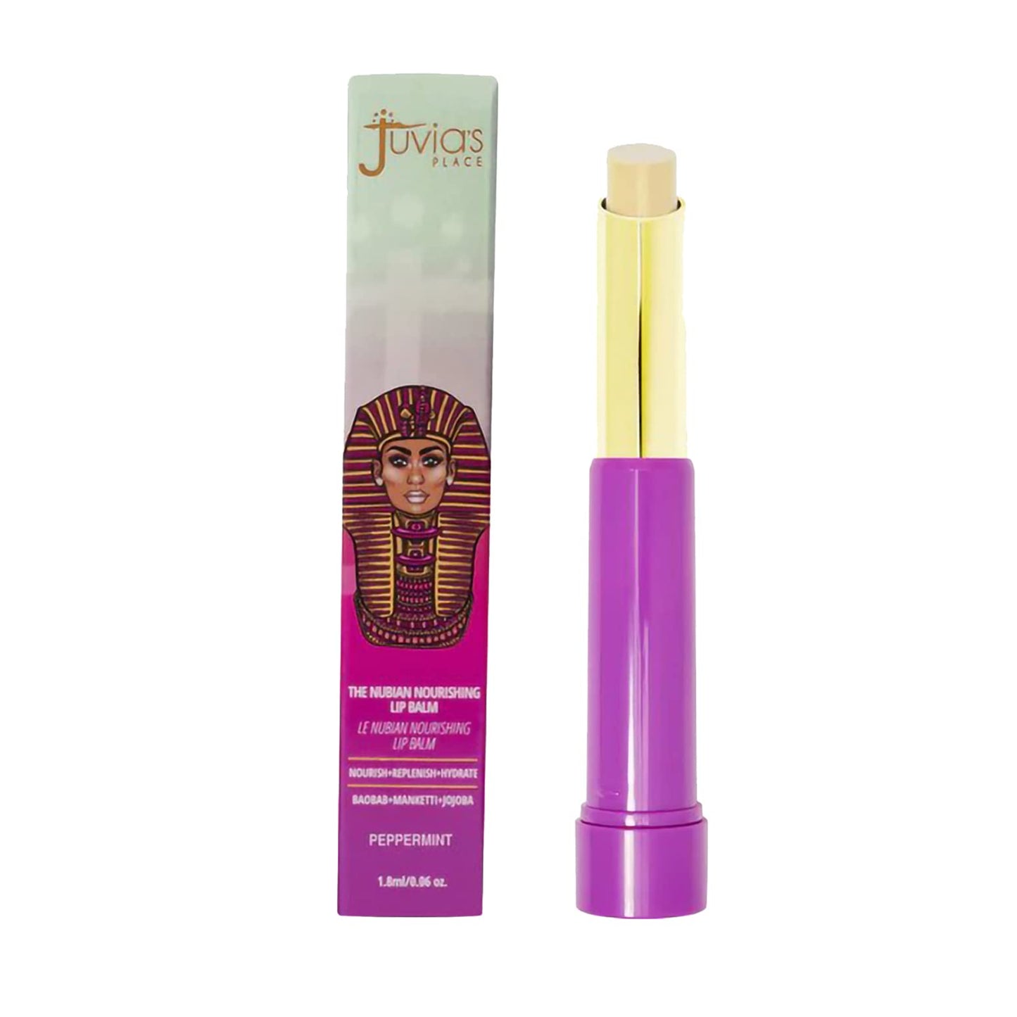 Juvia's Place The Nubian Nourishing Lip Balm | Peppermint - Moisturizing Lip Chap, Long-Lasting Hydration with Baobab, Manketti, Sunflower and Jojoba Beauty & Personal Care Juvia's Place