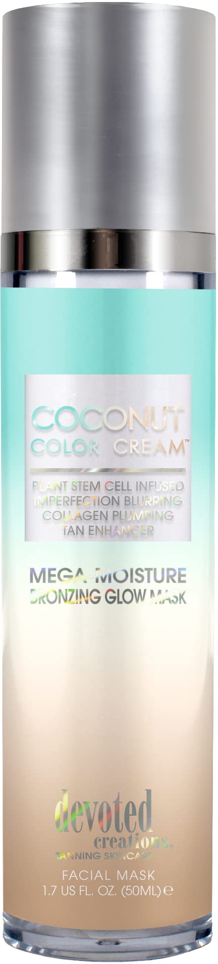 Devoted Creations Coconut Color Cream Mega Moisture Bronzing Glow Facial Mask Plant Stem Cell Infused, Collagen Plumping, Imperfection Blurring, Pore Beauty & Personal Care Devoted Creations