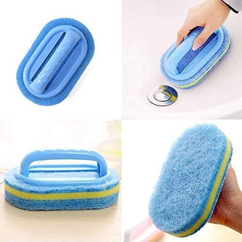 KOKSI 2-Piece Cleaning Brush for Bathroom Kitchen Bathtub Toilet Cleaner All Purpose Shower Sponge Scrubbing Brush with Ergonomic Handle Beauty and Personal Care Koksi