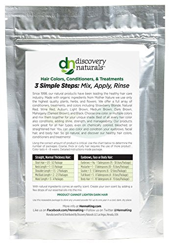 Wine Dark Red Henna Hair Color For All Kit | 100% All Natural Hair Dye & Beard Dye Powder Kit Organic, Herbal & Vegan Chemical & Cruelty Free Beauty & Personal Care Discovery Naturals