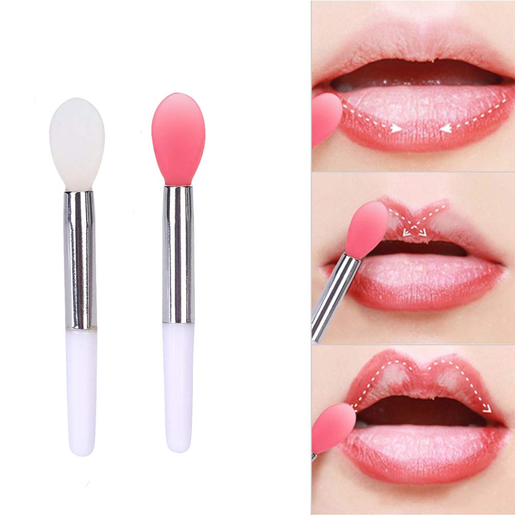Silicone Lip Brush Set - 2pcs Double-sided Lip Scrubber & Balm Applicator Tools Beauty & Personal Care Finrray