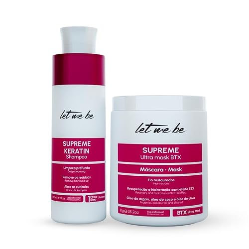 Let Me Be Supreme Hair Care Bundle - Supreme Shampoo 500ml (16.9 fl oz) & Supreme Botox Hair Treatment 1kg (35.2 oz) - Nourishing & Smoothing Care Set Beauty & Personal Care Let Me Be
