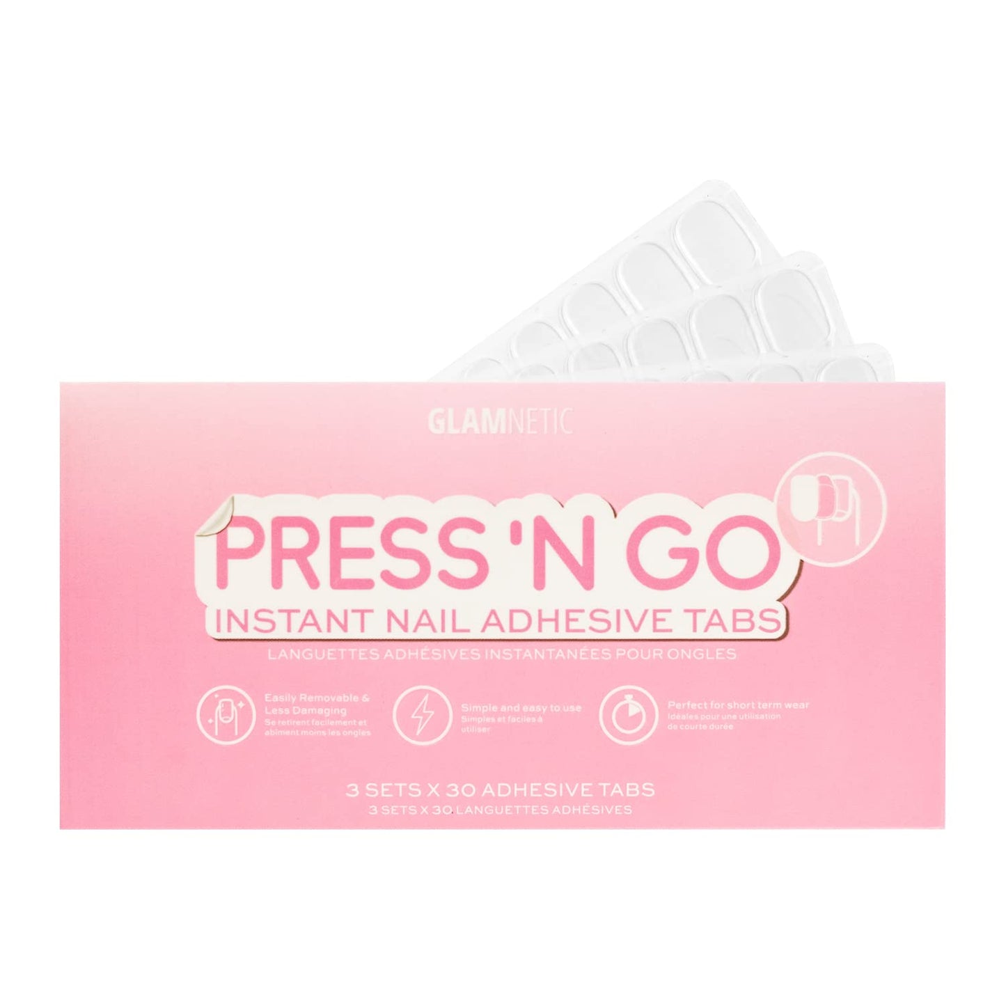 Glamnetic Press 'n Go Instant Nail Adhesive Tabs | Short Term Wear, Easily Removable & Less Damaging, Customized Fit | 90 Tabs Beauty & Personal Care Glamnetic