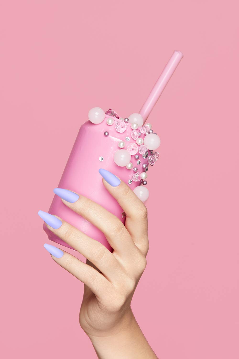 KISS Gel Fantasy Ready-to-Wear Press-On Sculpted Gel Nails, “Night After”, Long, Purple, High Arch Nail Kit with Pink Nail Glue, Manicure Stick, Mini Beauty & Personal Care KISS