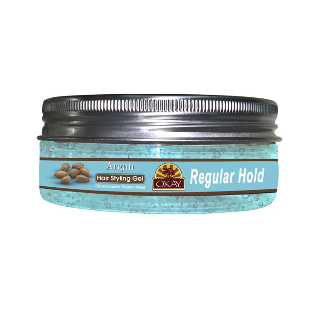 Argan Hair Gel Regular Hold Healthy Conditioning Shine,Leaves Hair Smooth,Conditions Hair No flakes,No stick,No Itch,and Alcohol-Free,For All Hair Beauty & Personal Care OKAY