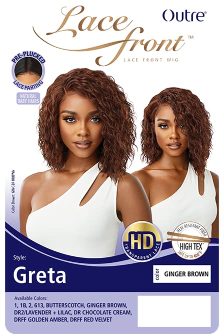 Outre Synthetic Pre-Plucked HD Transparent Lace Front Wig- GRETA (DRCHOCRM)