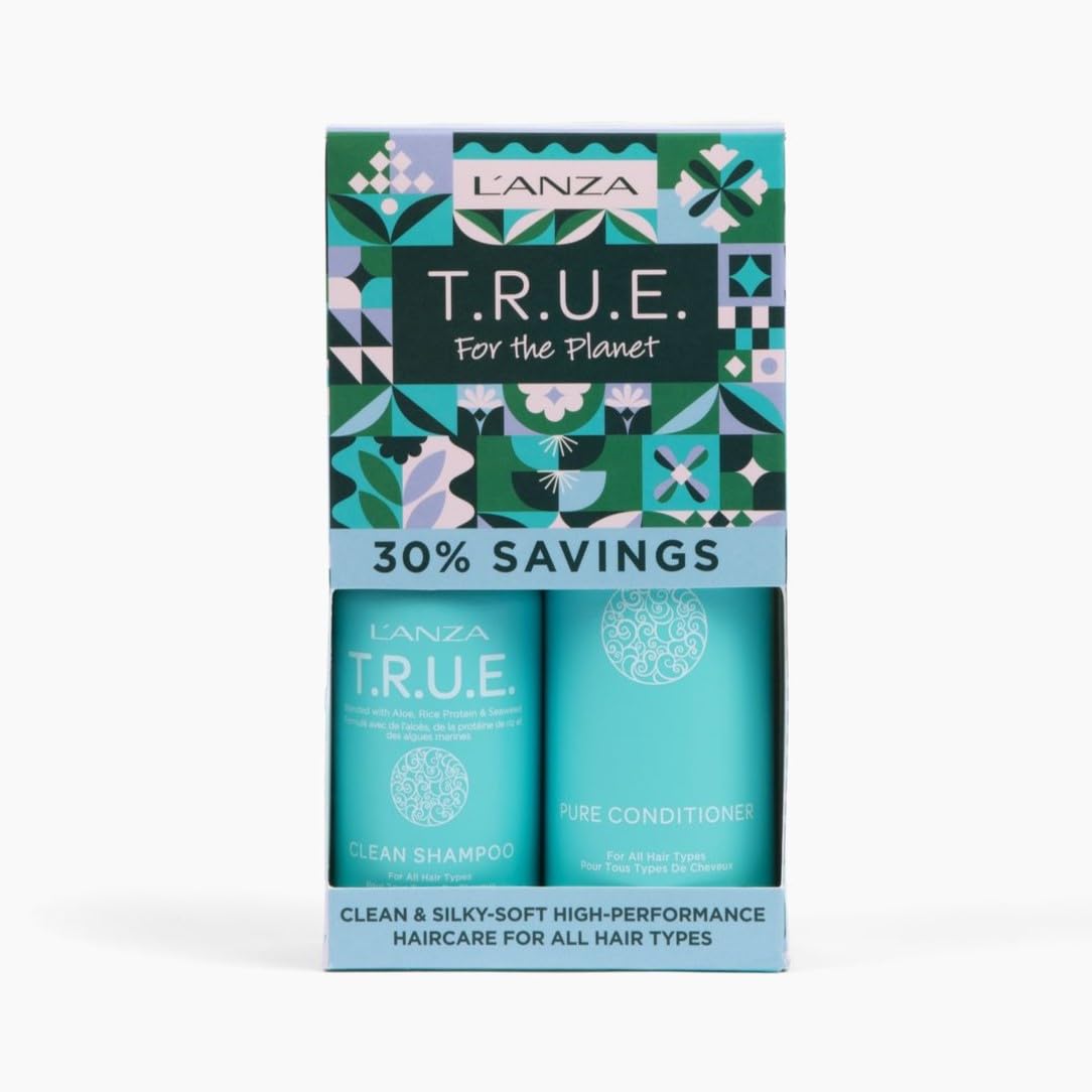 L'ANZA T.R.U.E. Duo Hair Kit, Clean Shampoo & Pure Conditioner, Anti Frizz, Fragrance & Paraben Free, Vegan & Cruelty Free Shampoo and Conditioner Beauty & Personal Care L’ANZA