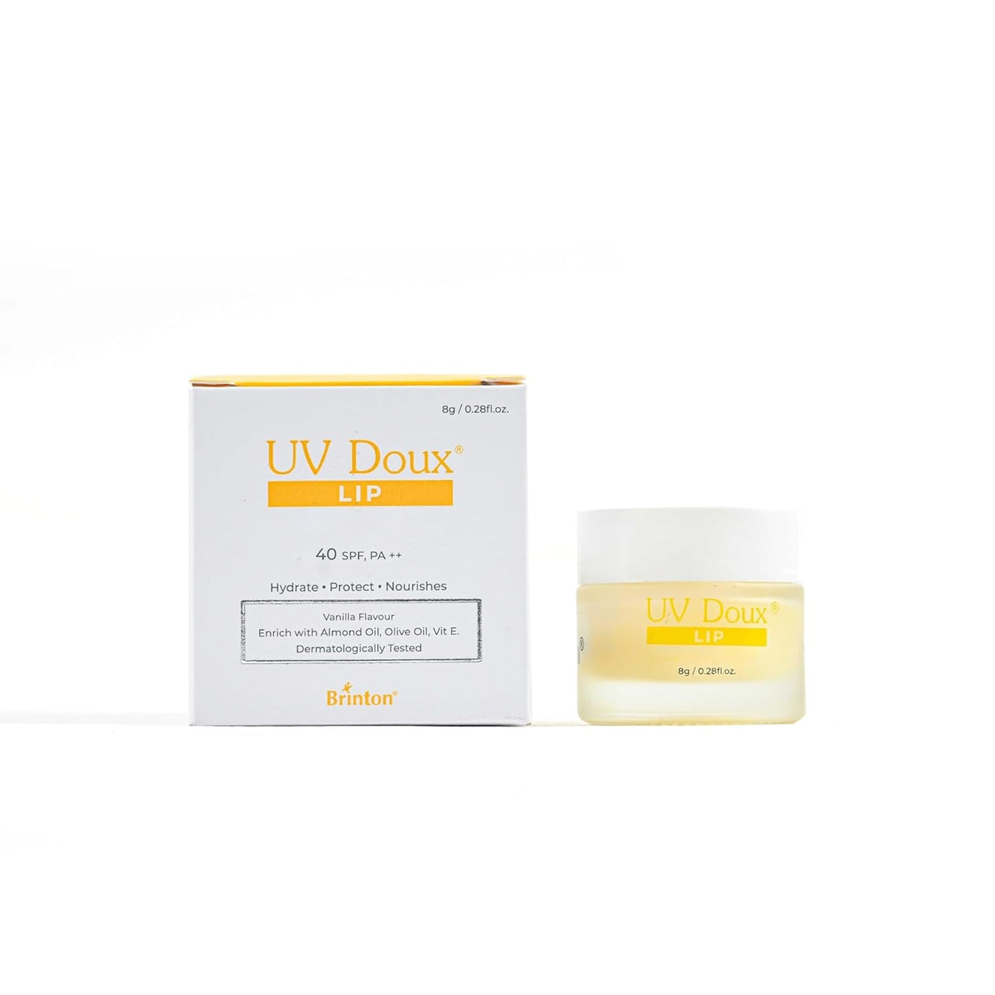 Brinton UV Doux Lip Balm SPF40 - Hydrates and Protects Lips with Almond Oil, Olive Oil and Vitamin E Beauty and Personal Care Brinton