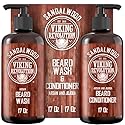 Viking Revolution Beard Wash & Beard Conditioner Set with Argan & Jojoba Oils - Softens and Strengthens - Natural Sandalwood Scent - Beard Shampoo Beauty & Personal Care Viking Revolution