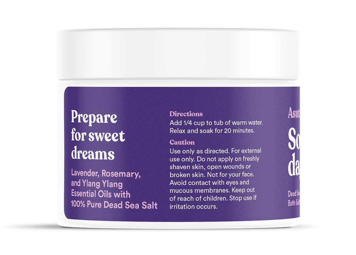 ASUTRA Dead Sea Bath Salts (Bedtime Soak), 16 oz - Soak in Rich & Vital Healing Minerals - Prepare for Sweet Dreams with Lavendar, Rosemary, & Ylang Beauty and Personal Care ASUTRA