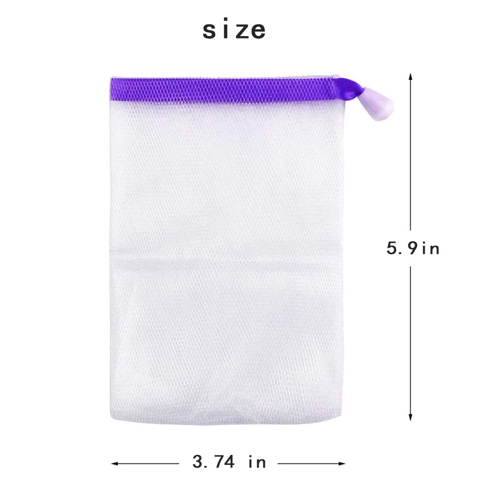 INVODA 20 PCS Soap Net Bag Double Layer Drawstring Soap Mesh Soft Bath Soap Net for Facial Body Exfoliation Cleaning Tool (Random Color) Beauty & Personal Care INVODA