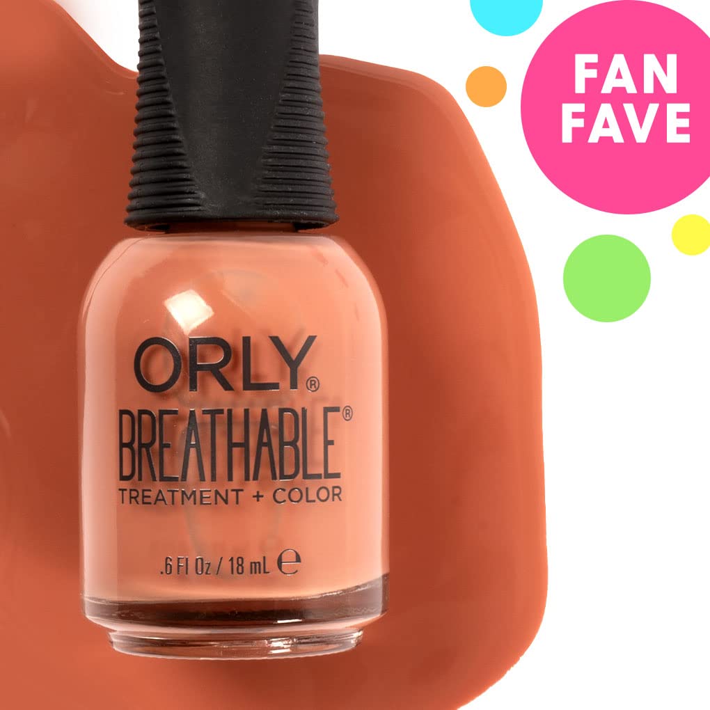 Orly Nail Polish 'Sunkissed' | Soft Terracotta Creme Nail Lacquer from FLAWLESS Breathable Collection | Nail Treatment + Color 0.6fl oz Beauty & Personal Care Orly