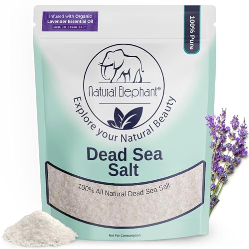 Natural Elephant Dead Sea Lavender Bath Salt Bathing and Foot Soak for Relaxing and Nourishing- 100% Pure with Organic Lavender Essential Oil - Medium Beauty and Personal Care Natural Elephant