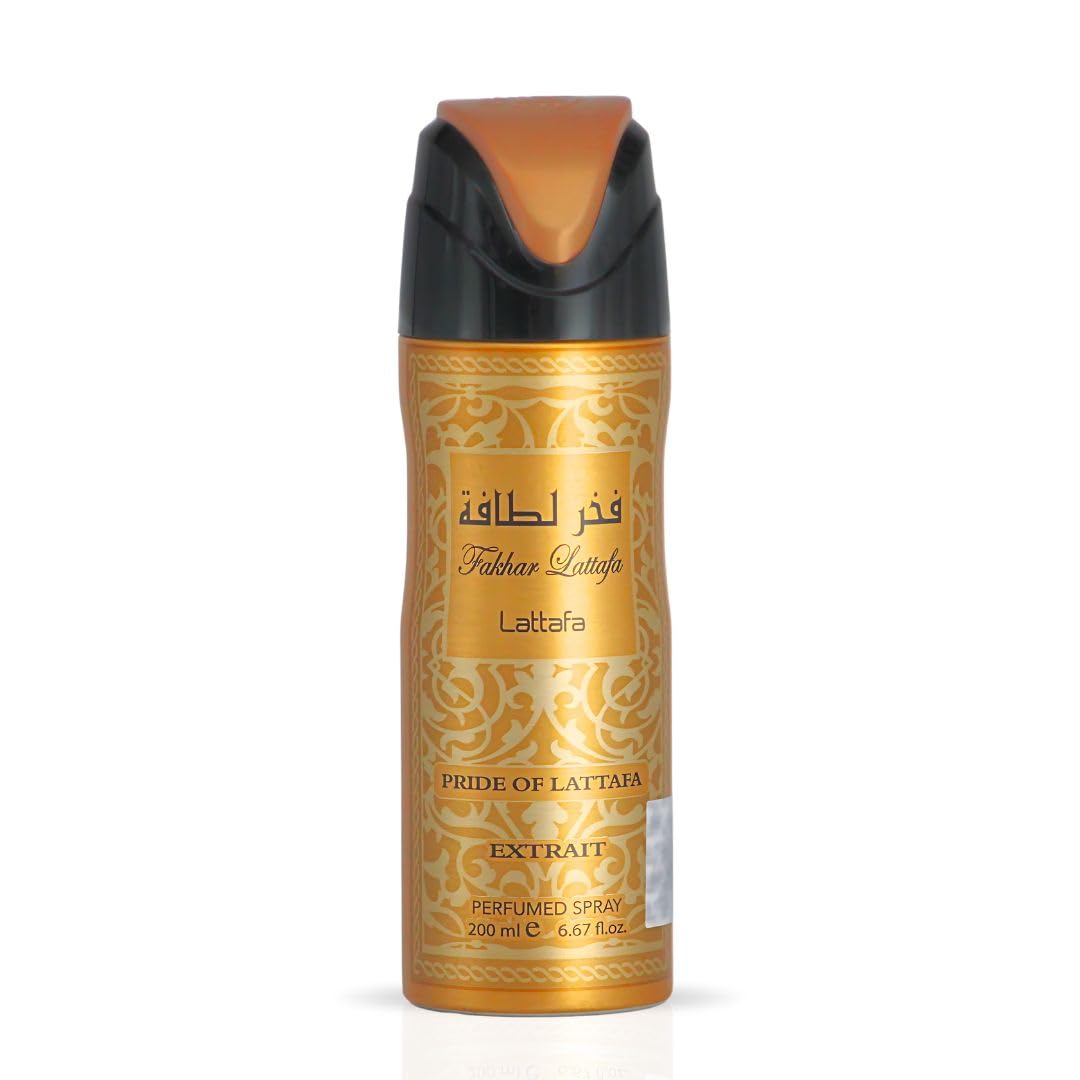 Lattafa Fakhar Gold Extrait for Men - Fresh, Spicy, Floral, Leather - Perfumed Deodorant Spray, 6.67 Ounce / 200 ml Beauty and Personal Care Lattafa