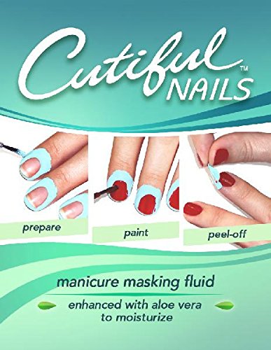 Cutiful Nails Professional Manicure Masking Fluid with Aloe, No More Messy Nail Polish, Liquid Tape Beauty & Personal Care Cutiful