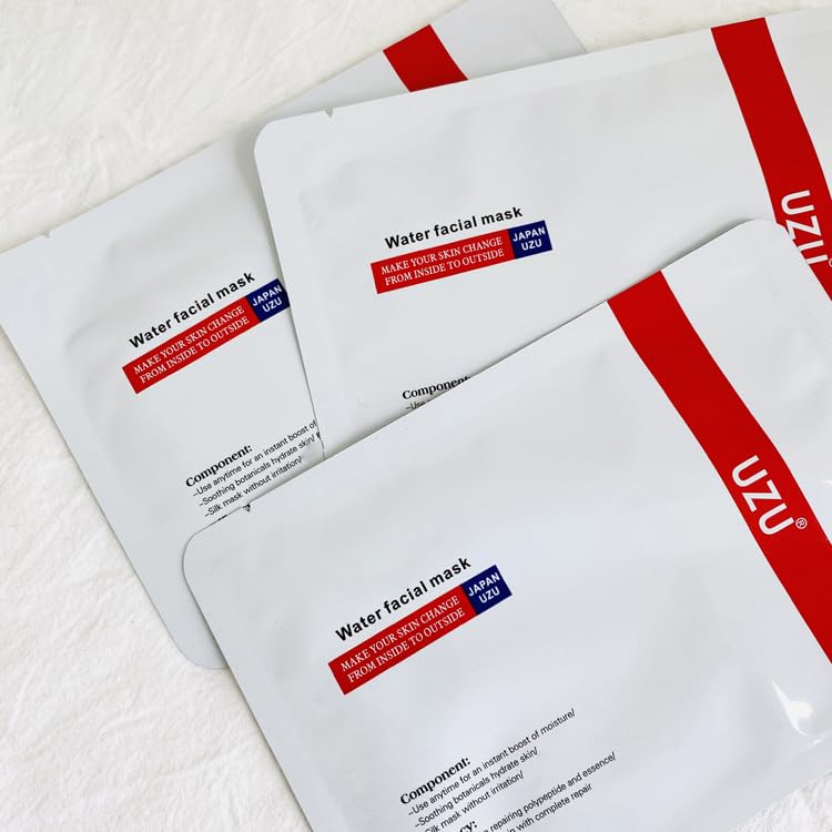 BeautyMall 1 Pack of 5 Sheets UZU Water Facial Mask, Moisturizing Mask Soothing Hydrating Firming Lifting Facial Mask, 30ml *5 Beauty & Personal Care BeautyMall