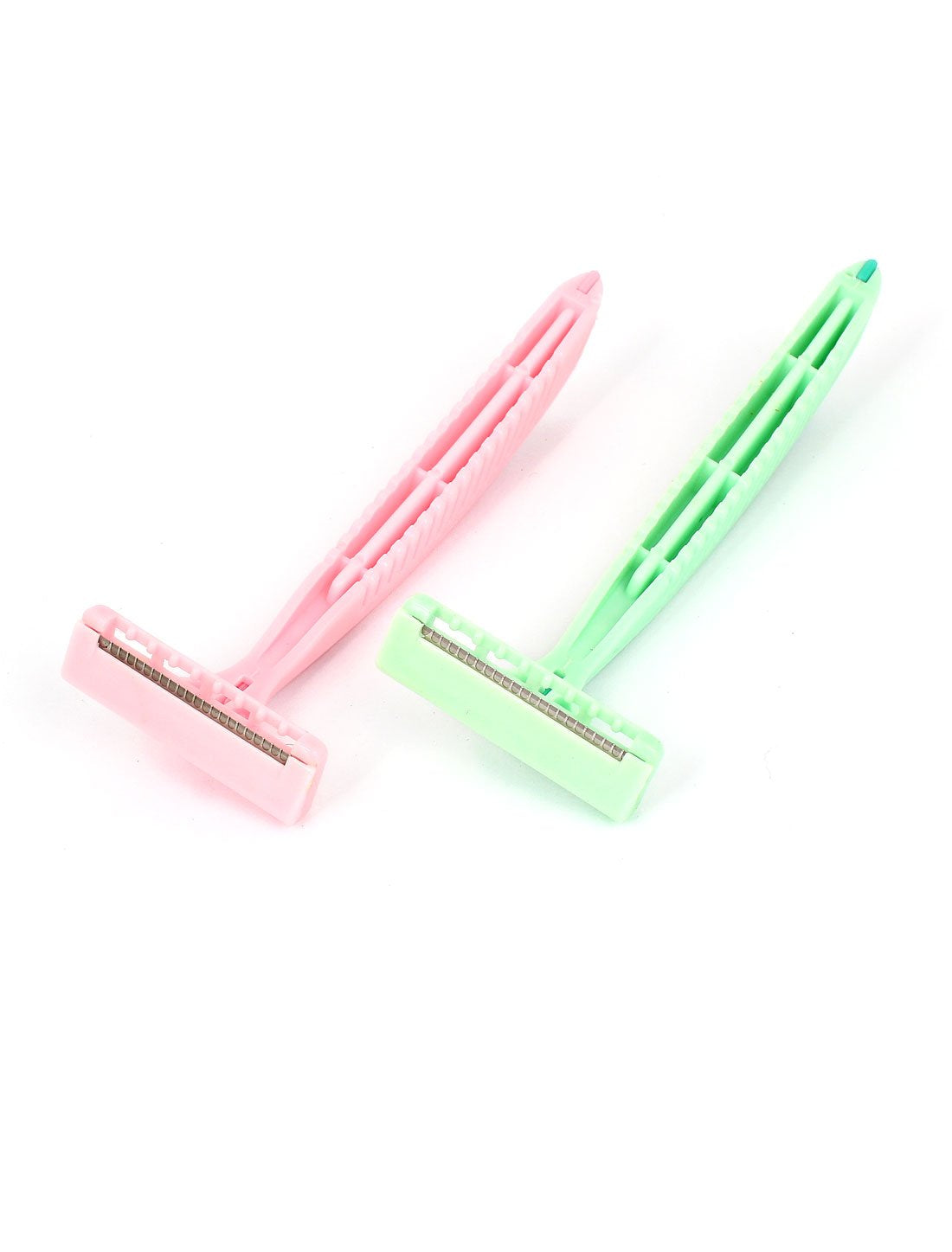 Ruilogod Plastic Antislip Handle T Shape Body Hair Razor Shaver 2PCS Pink Green (id: 89d 264 bcc d03 a3b Beauty and Personal Care Ruilogod