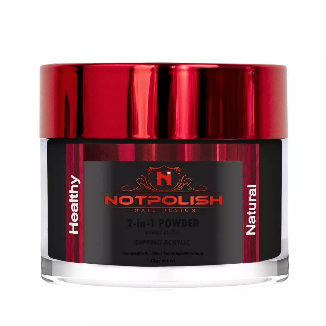 Notpolish Dip Powder for Nails - Artistic Perfect Dip in Black - Vibrant Color & Long Wear - For Dipping or Dabbing, No UV Needed - Clean Finish