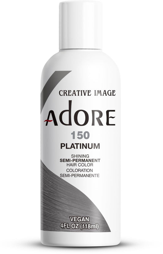 Adore Semi Permanent Hair Color (150 Platinum) | Vegan & Cruelty-Free Grey Hair Dye | No Ammonia, No Peroxide, No Alcohol | 4 Fl Oz Beauty & Personal Care Adore