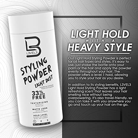 L3 - Level 3 Light Hold Styling Powder - Natural Matte Hairstyle - Texturizing and Volumizing - Casual and Messy Hairstyles (2 Pack) Beauty & Personal Care L3