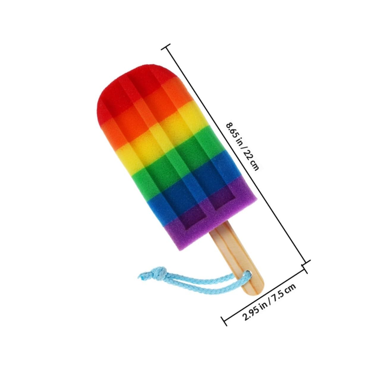 SAFIGLE 2pcs Rainbow Color Ice Cream Shaped Bath Sponges Soft Loofah Body Scrubbers Exfoliating Shower Sponges for Women and Bathing Beauty and Personal Care SAFIGLE