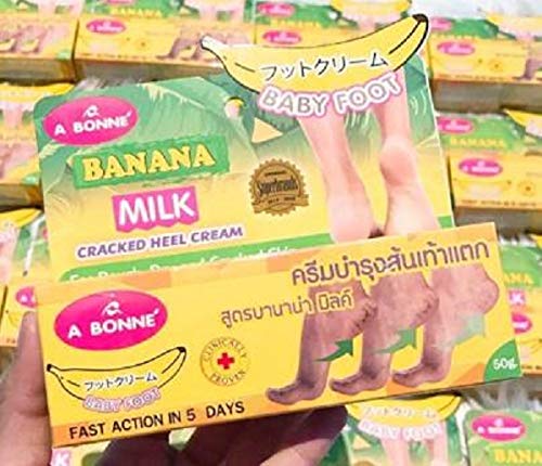 A Bonne' Cracked Heel Cream Banana Milk Rescue your feet Eliminate dry skin, Cracked skin 50 g. Beauty & Personal Care A Bonné
