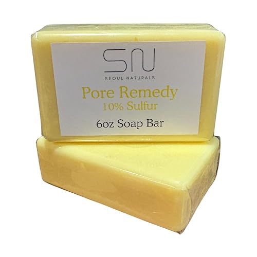 Seoul Naturals Pore Remedy 10% Sulfur Soap with Lemongrass and Tea Tree Oil for Acne, Blemishes, and Deep Cleansing, k beauty inspired,12oz, 2 x 6oz Beauty & Personal Care Seoul Naturals