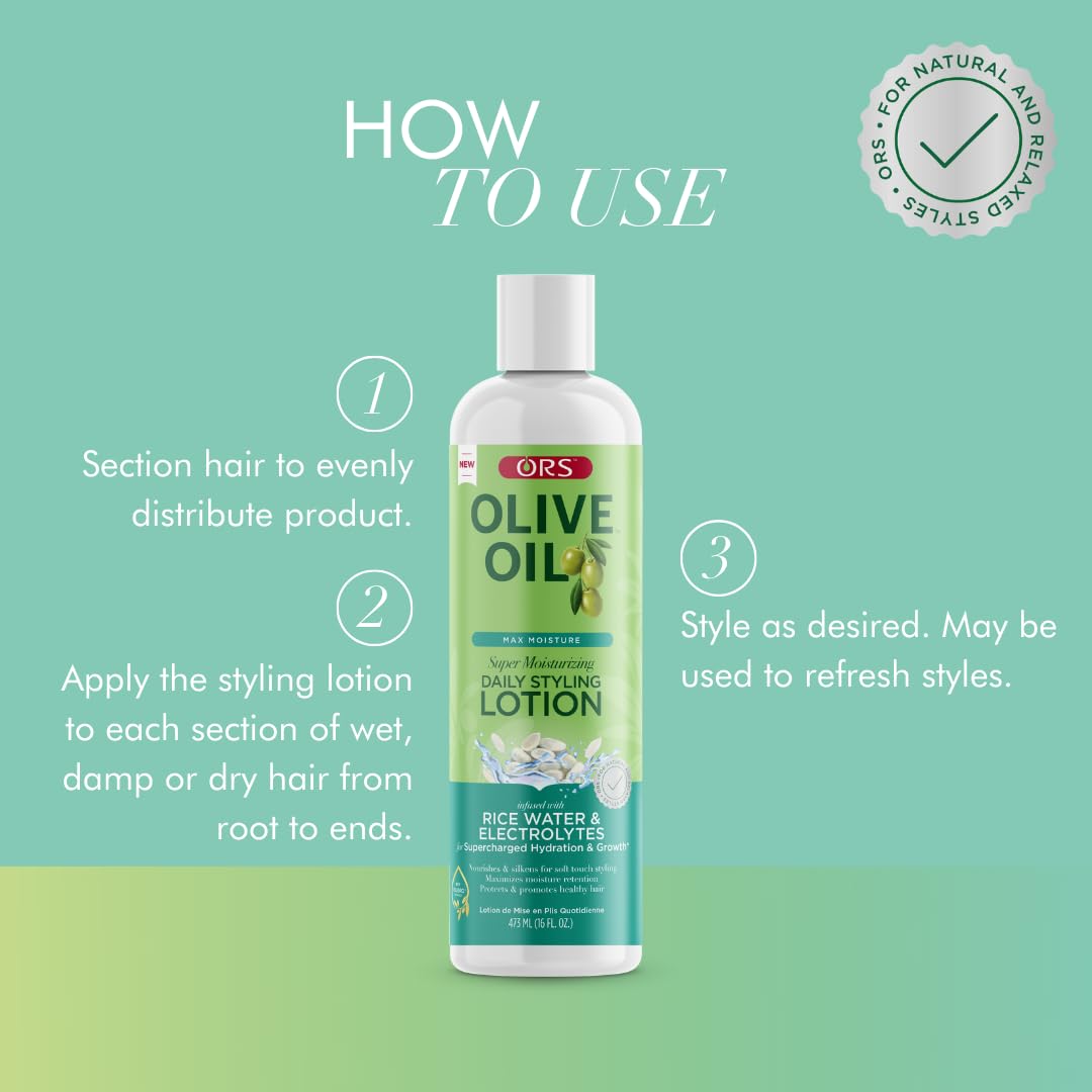 ORS Olive Oil Max Moisture Super Moisturizing Daily Styling Lotion 16 Ounces Beauty & Personal Care ORS
