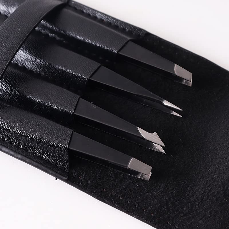 Abdul of Sialkot Eyebrow Tweezer Set for Women & Men - Professional Slant and Pointed Tweezers Set with Case - Precision Tweezers Kit for Facial Hair Beauty & Personal Care Abdul of Sialkot