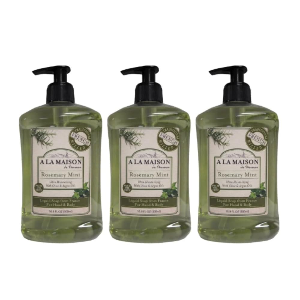 A LA MAISON Rosemary Mint French Liquid Hand Soap - Natural Hand Wash Made with Essential Oils - Biodegradable, Plant-Based, Vegan, Cruelty-Free Beauty & Personal Care A LA MAISON