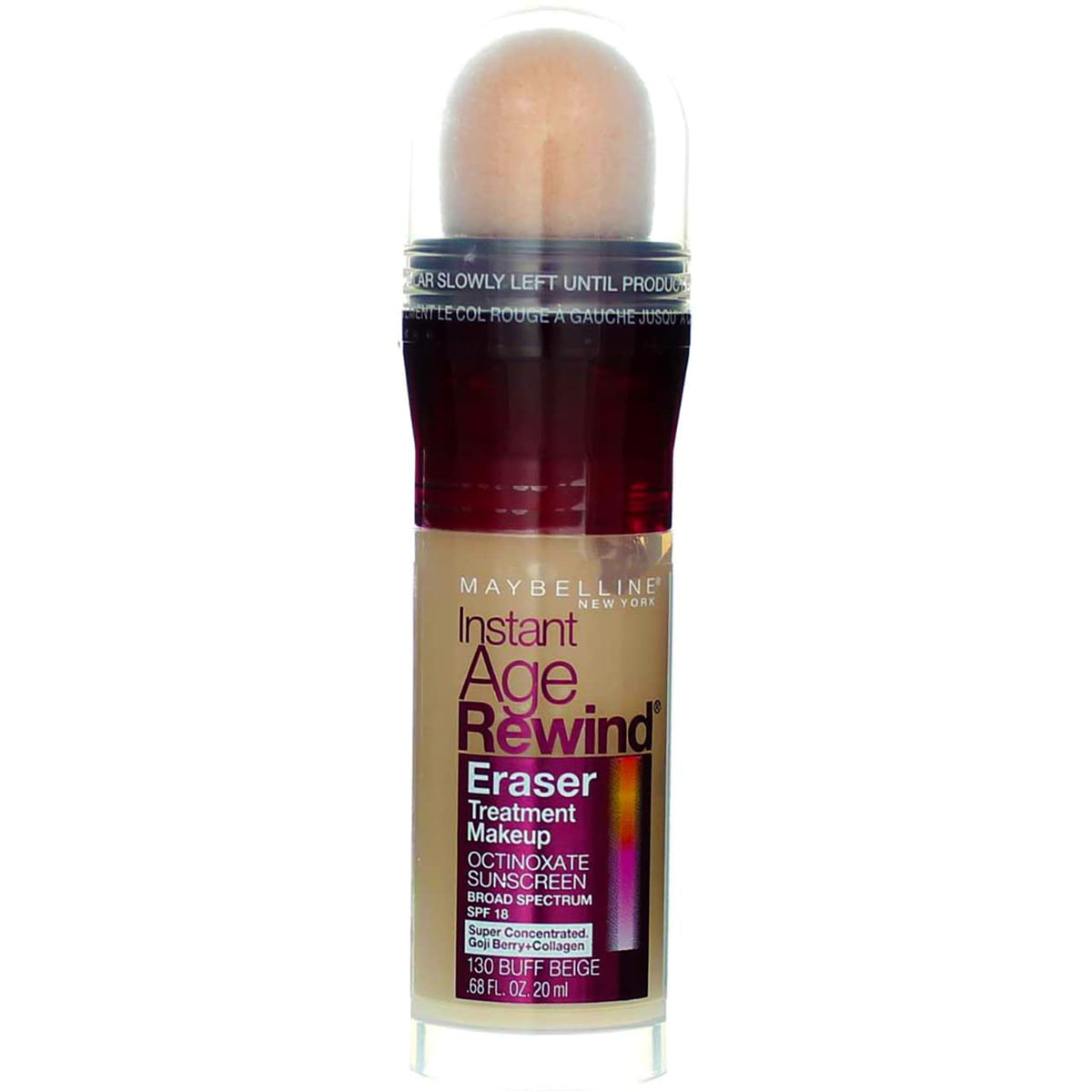 Maybelline New York Instant Age Rewind Eraser Treatment Makeup, Buff Beige [130] 0.68 oz (Pack of 4)