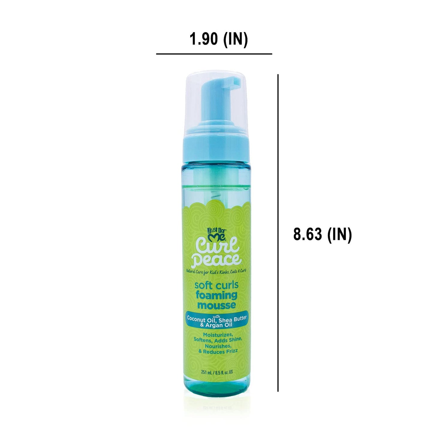 Just For Me Curl Peace Soft Curls Foaming Mousse, 8.5 oz (1 Pack) Beauty & Personal Care Just For Me