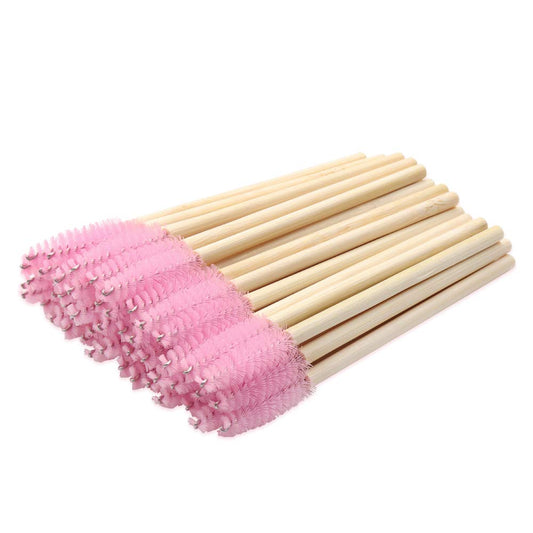 Mekupeu Mekupeu 100 Pcs Disposable Mascara Wands Bamboo Spoolies Brush for Eyelash Extensions Spoolie Eyelash Lash Wand Applicator Makeup Kits, Pink Beauty & Personal Care Mekupeu