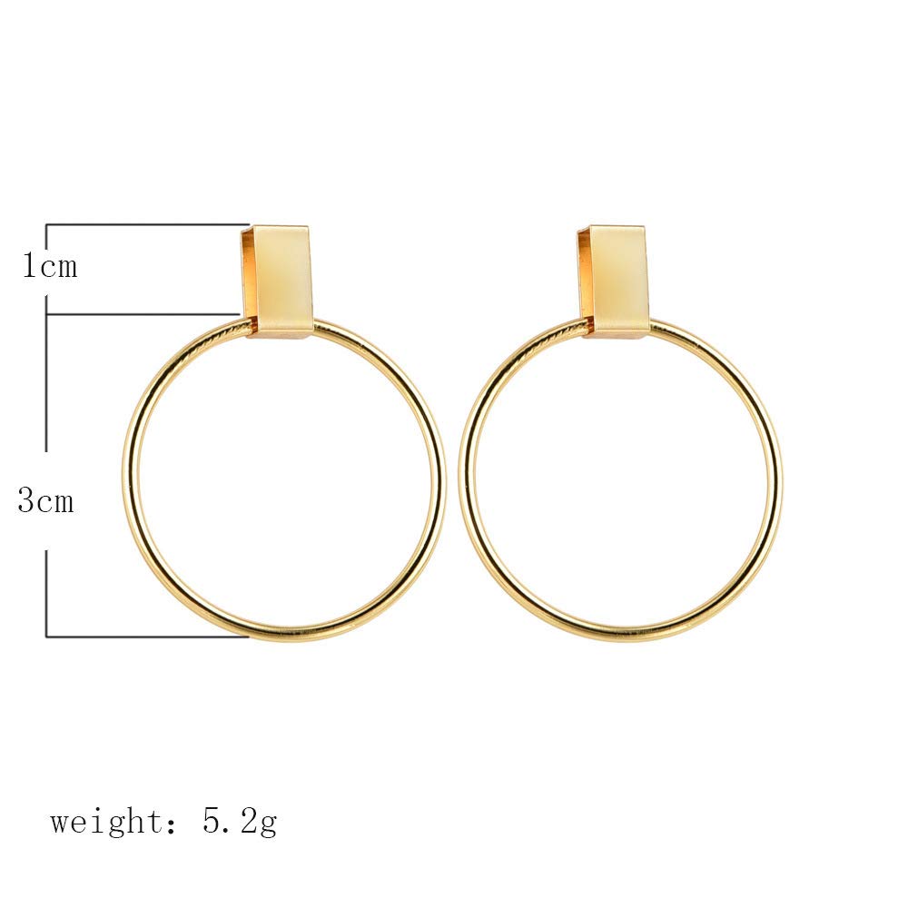 DoubleNine Round Hoops Earrings Boho Circle Geometric Earrings Wedding Bridal Jewelry for Women Girls Beauty & Personal Care Doubnine