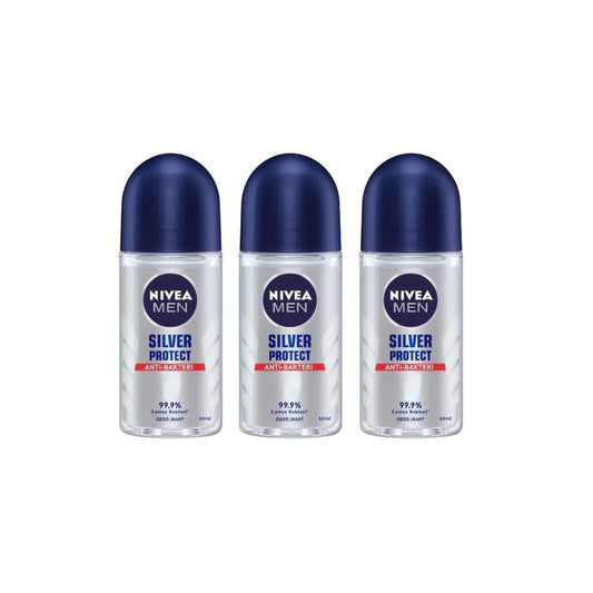 Nivea Men Silver Protect Roll-On Deodorant - 1.69 fl oz - Pack of 3 Beauty and Personal Care NIVEA