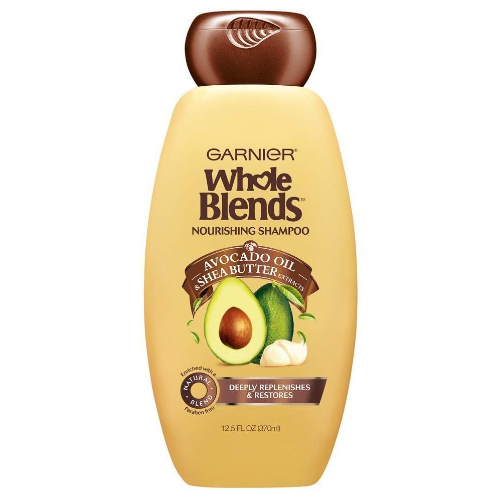 Garnier Whole Blends Nourishing Shampoo, Avocado Oil & Shea Butter Extracts 12.50 oz ( Pack of 3)