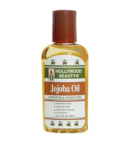 Hollywood Beauty Jojoba Hair Oil, Light, Non-Greasy, Hydrates & Conditions Hair, Anti-Frizz Fighter, Scalp Soothing, Hot Oil Treatment (2 Ounce Beauty & Personal Care Hollywood Beauty