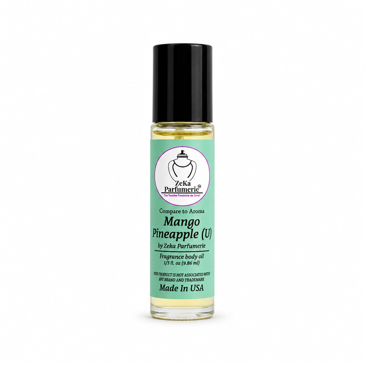 ZEKA PARFUMERIE Mango Pineapple Perfume Oil | Long-Lasting Unisex Fragrance Body Oil | Alcohol-Free Roll-On | 1/3 Fl Oz (9.86 mL) Made in USA Beauty & Personal Care ZEKA PARFUMERIE