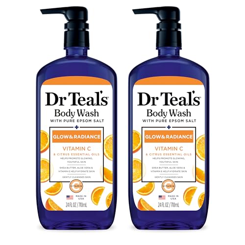 Dr Teal's Body Wash with Pure Epsom Salt, Glow & Radiance with Vitamin C & Citrus Essential Oils, 24oz (Pack of 2) Beauty & Personal Care Dr Teal's
