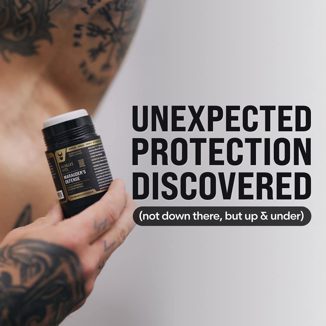 The Beard Struggle Marauder's Defense - 100% Natural Charcoal Infused Deodorant Men Aluminum Free - Gold Collection, Valhalla's Gates - 2.65 oz Beauty and Personal Care The Beard Struggle