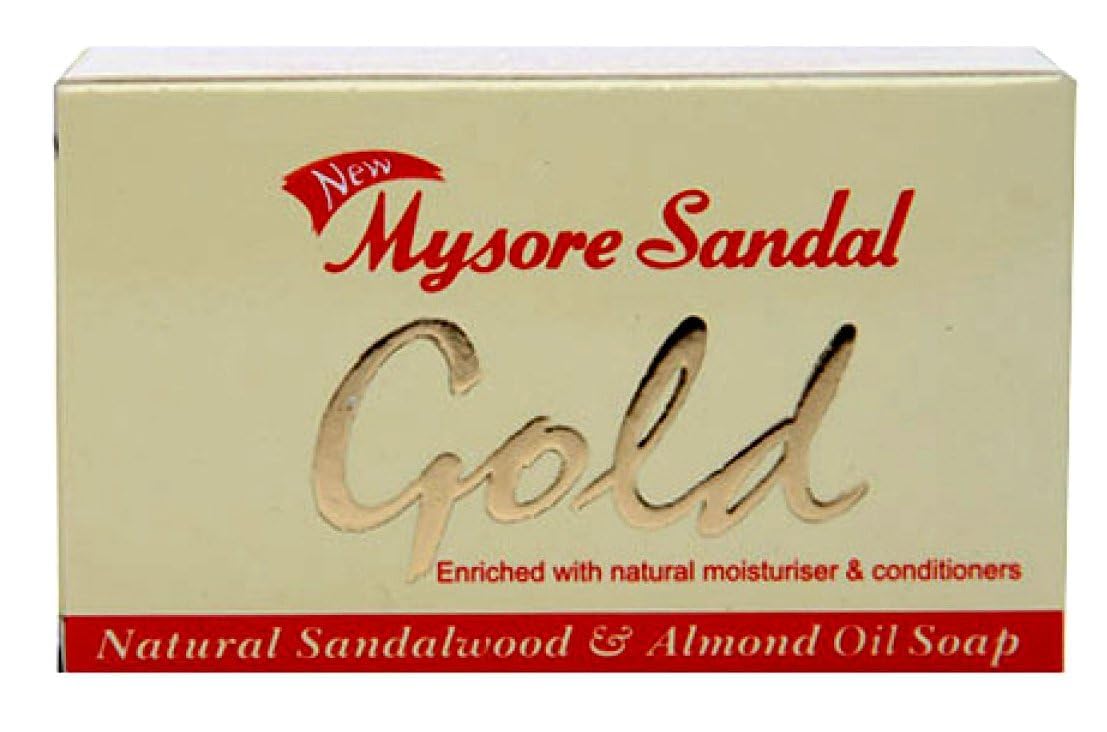Mysore Sandal Gold Soap, 125 Grams Per Unit (Pack of 4) - Purest Sandalwood Soap - Grade 1 Soap - TFM 80% - Suitable for ALL Skin Type - Zero Dryness Beauty & Personal Care Mysore Sandal