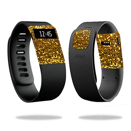 MightySkins Skin Compatible with Fitbit Charge Cover Skins Sticker Watch Gold Glitter Beauty & Personal Care MIGHTY SKINS