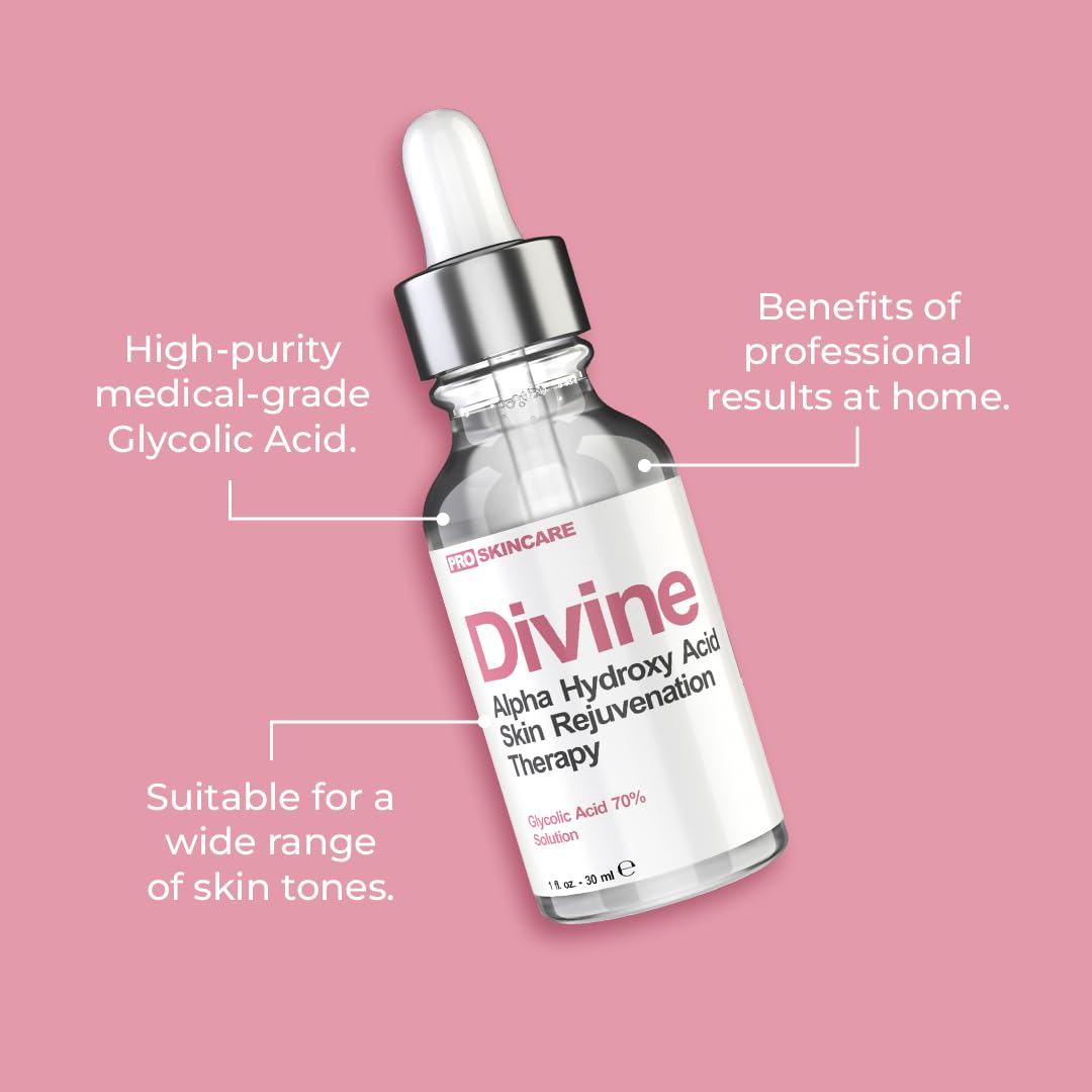 Glycolic Acid 70% Professional Peel – At-Home Alpha Hydroxy Face Peel for Acne Scars, Wrinkles, Fine Lines & Collagen Boost, Liquid Exfoliant Beauty & Personal Care Divine Derriere